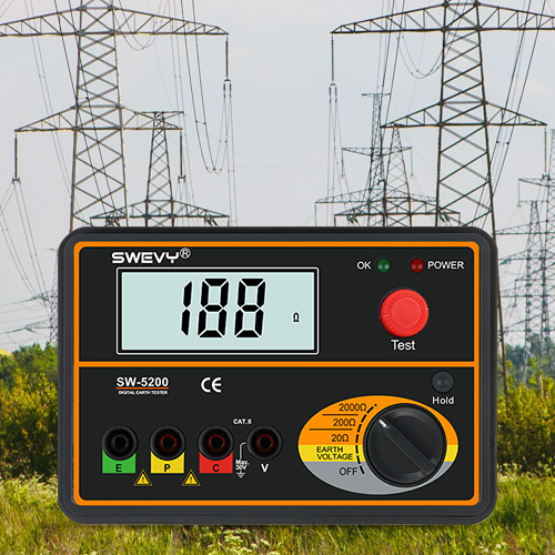 SW5200速為鉗形接地電阻測(cè)試儀高精度鉗型防雷搖表數(shù)字電阻電流測(cè)量?jī)x